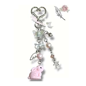 Your pink Rabbit y2k coquette Pinterest hediyelik anahtarlık