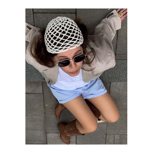 Kadın El Örgüsü Saç Filesi- Bone Vintage Bandana