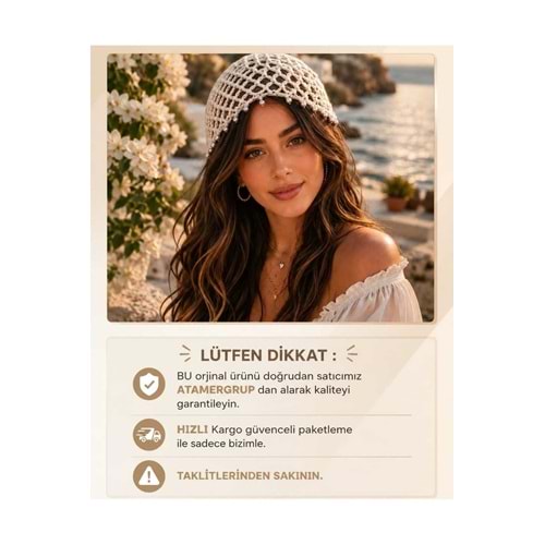El Yapımı İncili Örgü Saç Bonesi – Vintage Boho Stil Saç Aksesuarı ( İSTEDİĞİNİZ ÖLÇÜYE GÖRE YAPILIR)