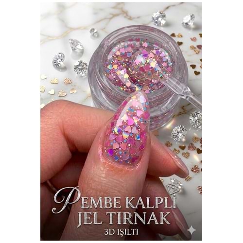 Kalıcı oje ????jel tırnak kalpli tasarım ?