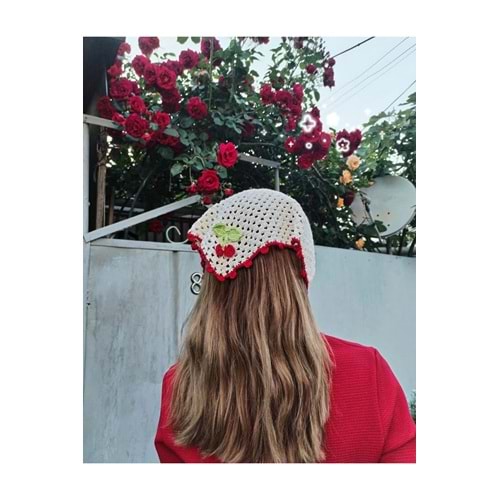 Cheryy knit bandana Lolita y2k coquette ??