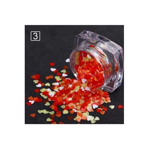 Renkli Nail Art Kalp Şekilli Pul Seti, Şıklığınızı Tamamlar