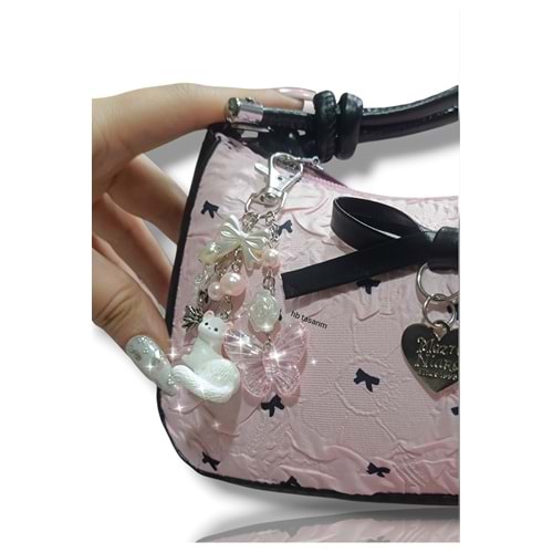 Pussycat charm ????sevimli kedicik çanta telefon yaka kartı askısı