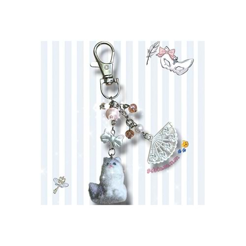 Sevimli Tüylü kedicik charm?? hediyelik tasarım anahtarlık