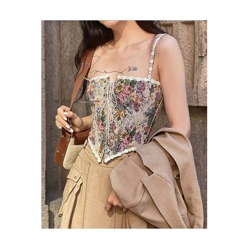 Fransız esintili kadın Lolita2 büstiyer & vintage korse