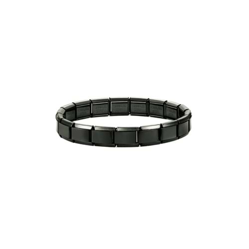 Unisex Siyah Italyan Charm Bileklik Paslanmaz Çelik Bileklik