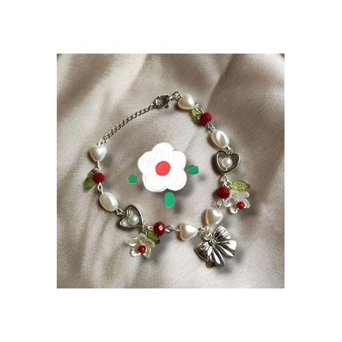 Fiyonk Charm detaylı Fairycore coquette hediyelik bileklik
