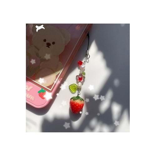 Strawberyy tasarım telefon çanta charmı y2k coquette