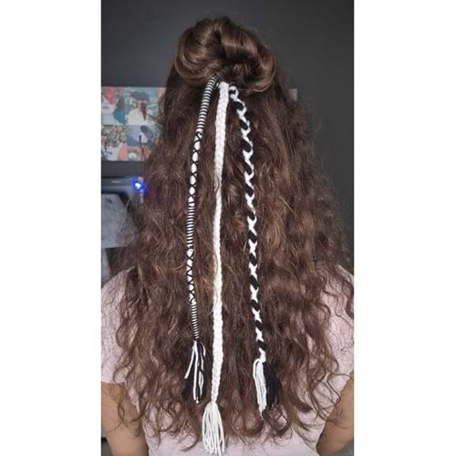 Rasta Taraftar Örgülü Saç İpi 3'lü Lastik Tokalı