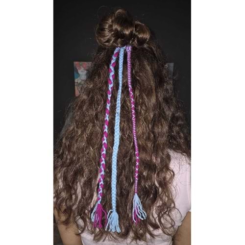 Rasta Taraftar Örgülü Saç İpi 3'lü Lastik Tokalı