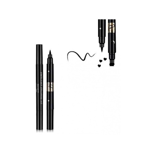 Bir Tarafı Kalem Bir Tarafı Kalp Baskılı Eyeliner
