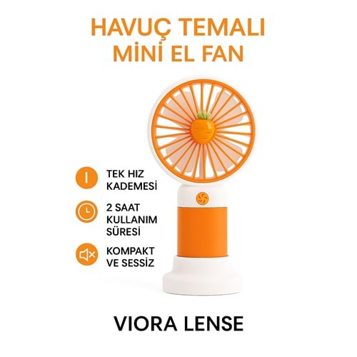 Mini Taşınabilir Sessiz El Fanı – Meyve Temalı 4 Renk Seçeneği