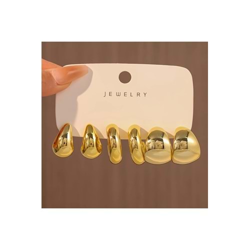 3 adet gold 3 adet gümüş damla küpe 6 çift kadın küpe seti bottega gözyaşı halka çoklu küpe seti