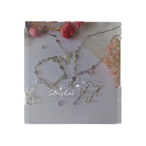 Y2K Fairycore coquette Hologramlı 5li set