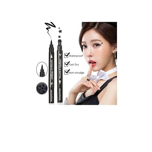Çift Taraflı Çiçek Desenli Kalem Eyeliner