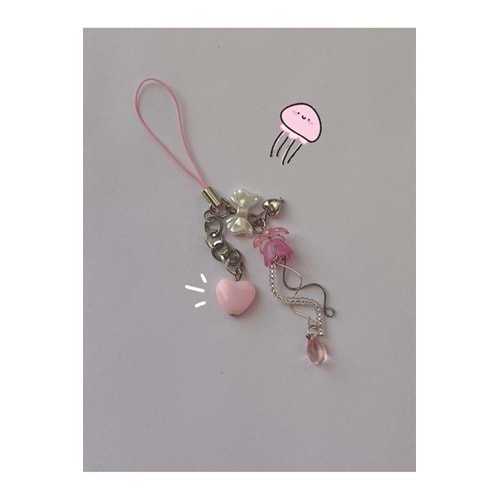 Pembe Jellyfish y2k Coquette Telefon & Çanta Charmı