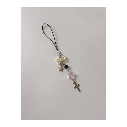 Pearly Star Cross Gothic Telefon Charmı