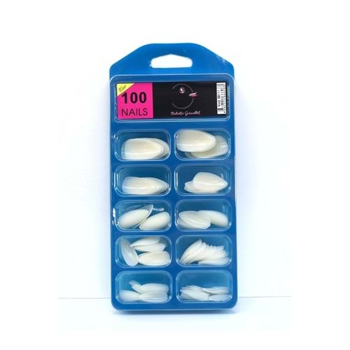 Professional 100'lü Kutulu Badem Takma Tırnak & Kırılmaz Oje Tutar - Almond False Nails