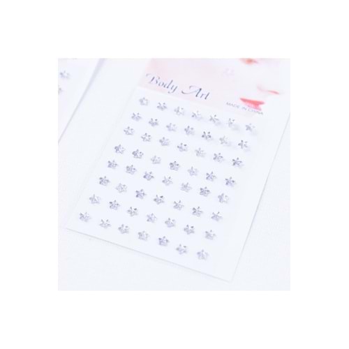 yıldız kristal yüz ve vücut stickerı makyaj taşı, 1 mm 112 adet