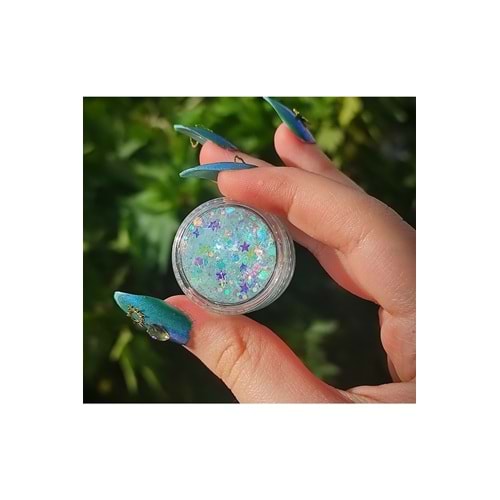 Simli far Glitter jel far şeffaf parıltılı bebek mavi