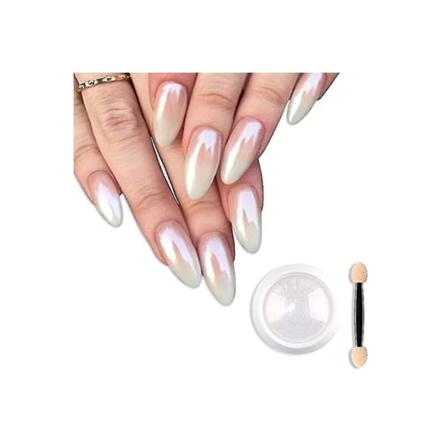 Nail Art Beyaz İnci Tozu - Aplikatör