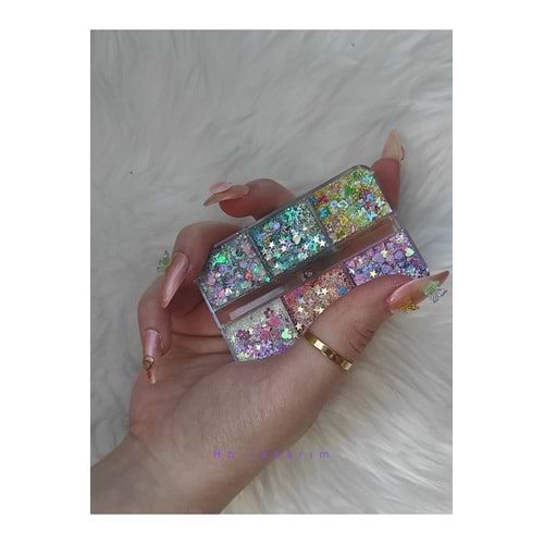 Glitter Jel Far Paleti Simli Kremsi Palet Far 2