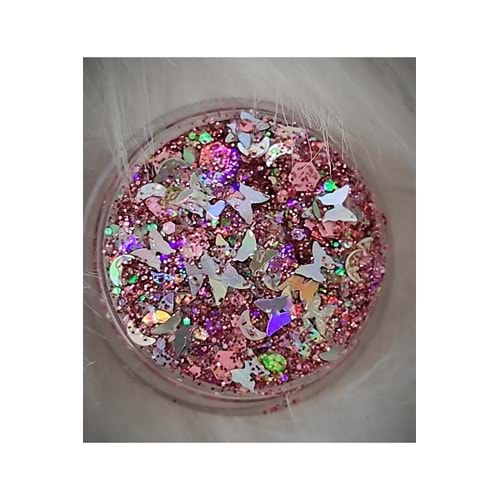 Mini Doğal Jel Glitter - Kiraz Çiçeği Kelebek