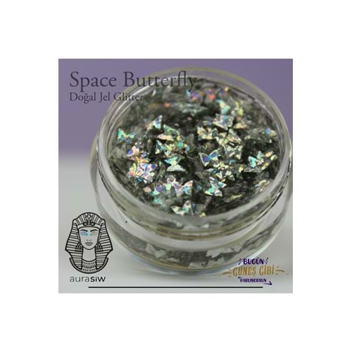 Space Butterfly - Jel Formlu Doğal Glitter