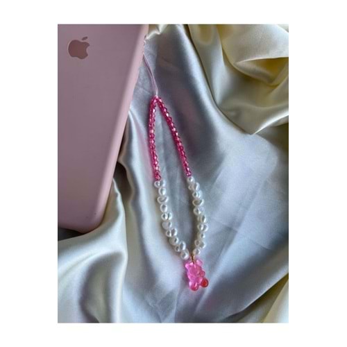 Pembe Ayıcıklı Telefon Charmı,telefon Ipi, Telefon Askısı