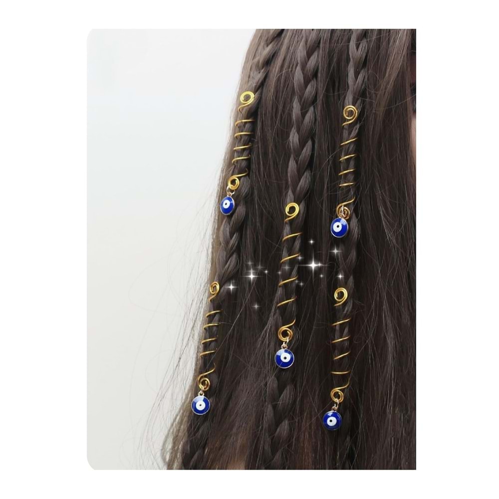 Nazarlı Gold sac yüzükleri ??haircuff saç aksesuarı set