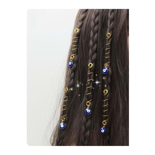 Nazarlı Gold sac yüzükleri ??haircuff saç aksesuarı set
