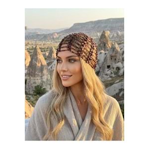 Kişi ye özel pul payet detaylı el örgüsü şapka