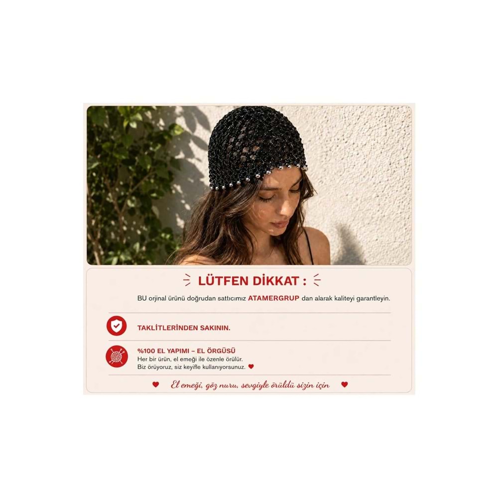 El Yapımı Örgü Bandana | Boncuk Detaylı Işıltılı Saç Aksesuarı | Yazlık Bohem Stil Alternatif