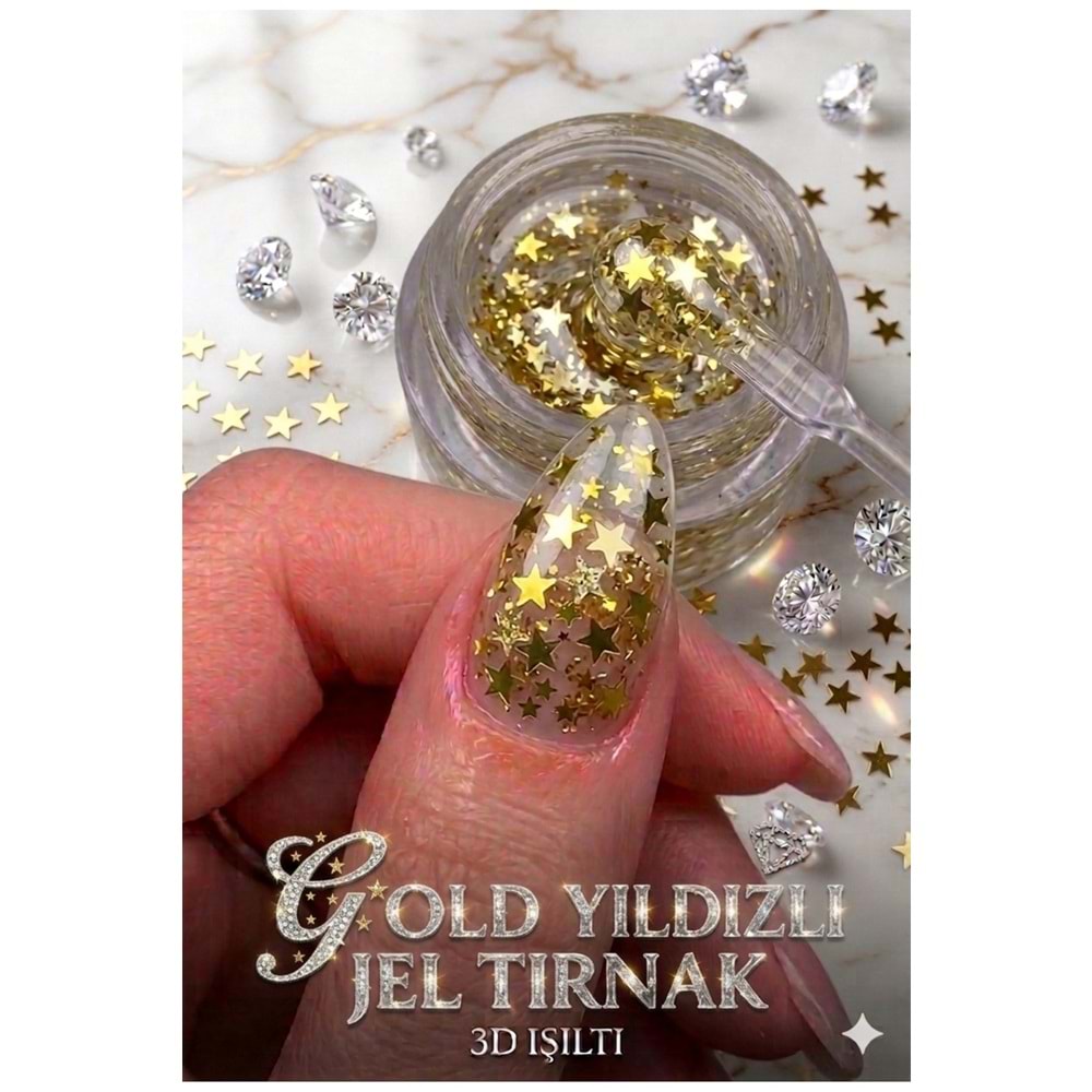 Gold yıldızlı kalıcı oje uv led ?? 5ml????jel tırnak