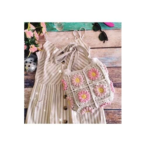 Daisy flower bags ???? Pinterest papatyalı çanta