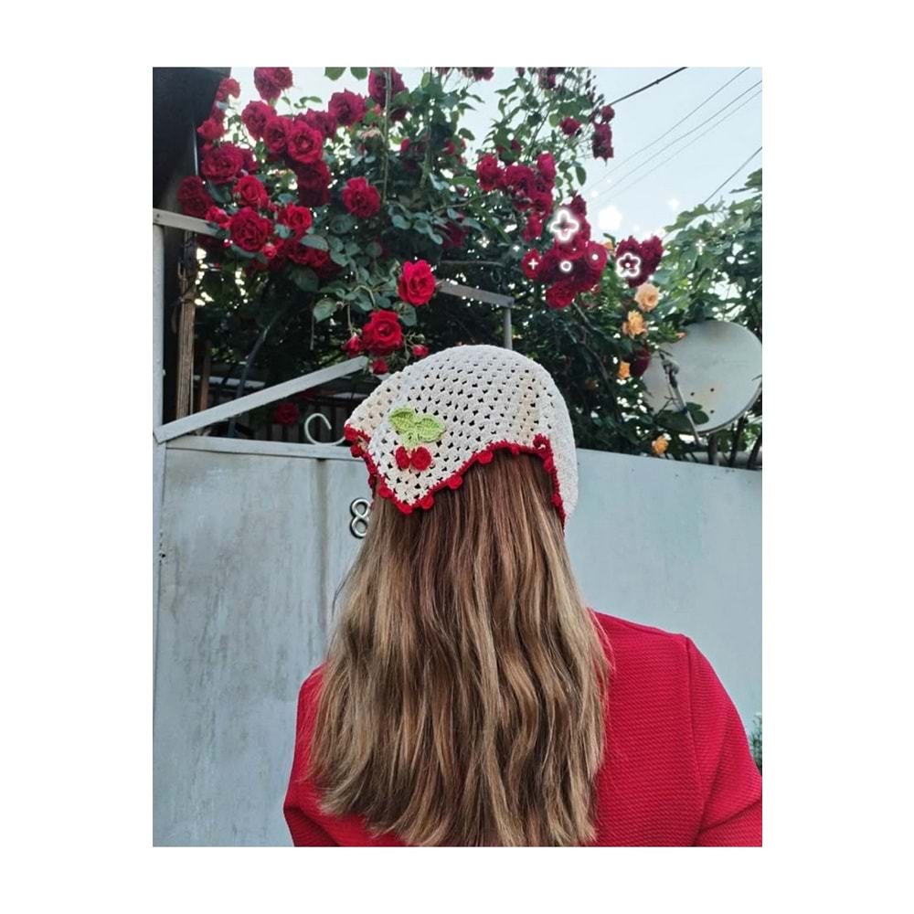 Cheryy knit bandana Lolita y2k coquette ??