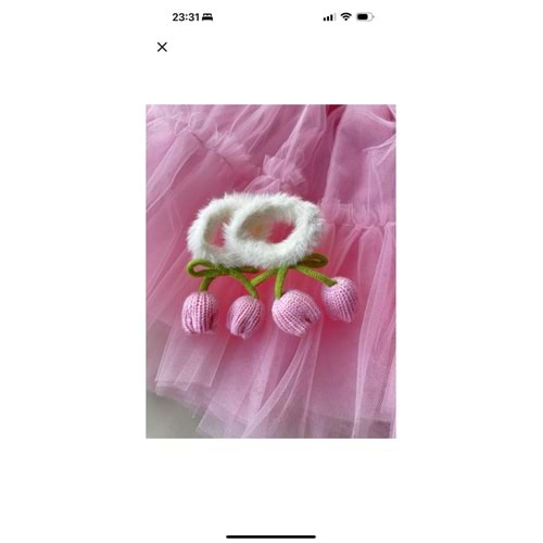 El Yapımı Örgü Sallantılı Lale Toka