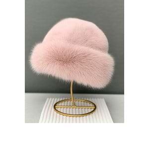 Pembe Kadın Peluş Şapka – Yumuşak Görünümlü Bere
