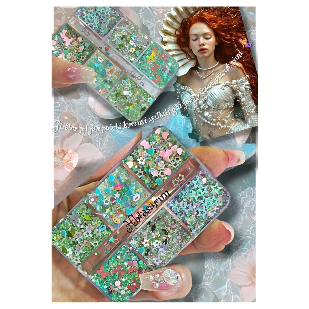 Mermaid glitter jel yüz & göz ve vücut simi