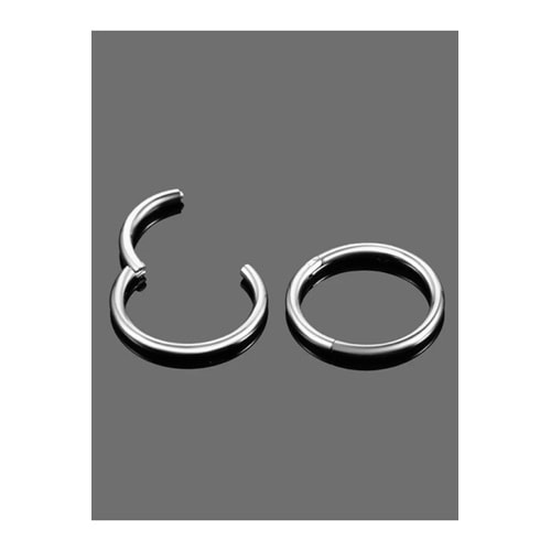 316l Cerrahi Çelik 1 Adet Klipsli Tam Halka Piercing Kararmaz (1 MM İNCE BARLI) Silver