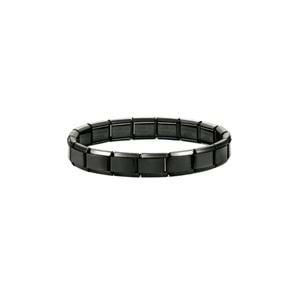 Unisex Siyah Italyan Charm Bileklik Paslanmaz Çelik Bileklik