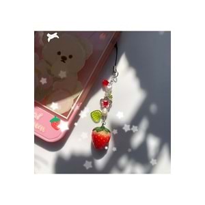 Strawberyy tasarım telefon çanta charmı y2k coquette