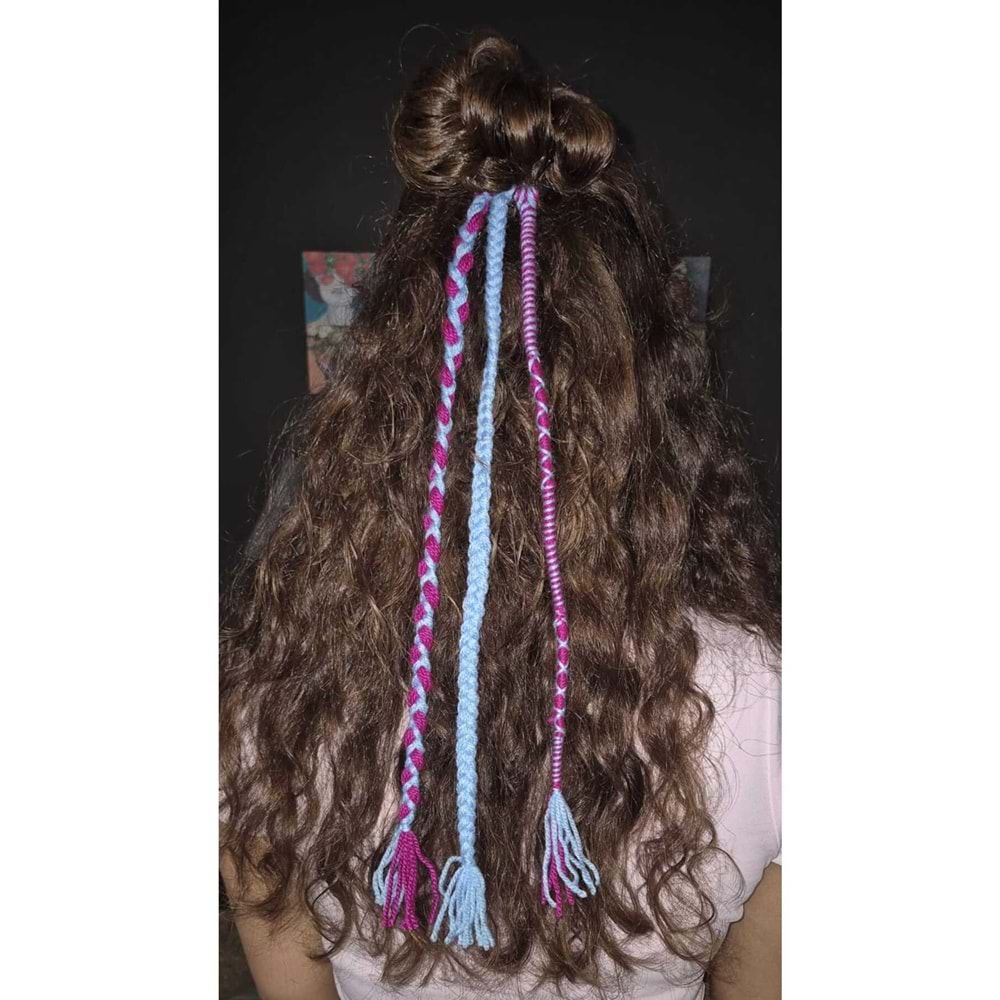 Rasta Taraftar Örgülü Saç İpi 3'lü Lastik Tokalı