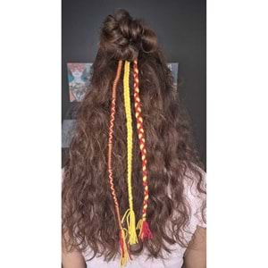 Rasta Taraftar Örgülü Saç İpi 3'lü Lastik Tokalı