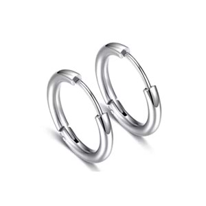 Unisex 316l Cerrahi Çelik Gümüş Renk 10mm Halka Küpe