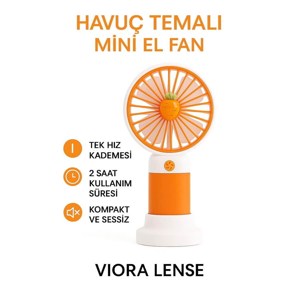 Mini Taşınabilir Sessiz El Fanı – Meyve Temalı 4 Renk Seçeneği