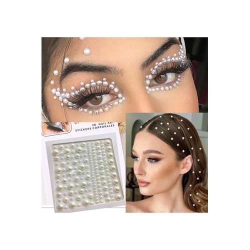 Incili Stıcker 150 Adet Saç Ve Vücut ,tırnak,yüz Taşı