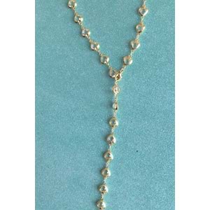 Volenta Shop Gold Renk Beyaz Taşlı Kalpli Y Kolye Dekolte Kolye 60 cm