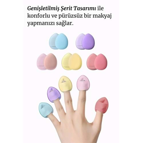 Dörtlü Makyaj Süngeri Parmak Sünger