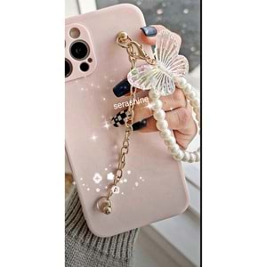 İnci detaylı telefon charmı